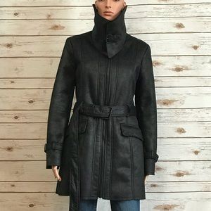 Kenneth Cole Belted Faux Shearling Coat 3